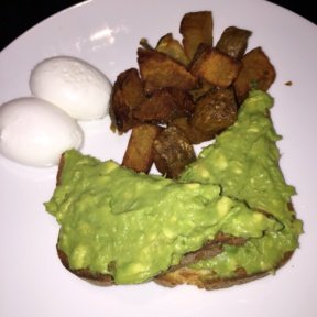 Gluten-free avocado toast from The Clocktower